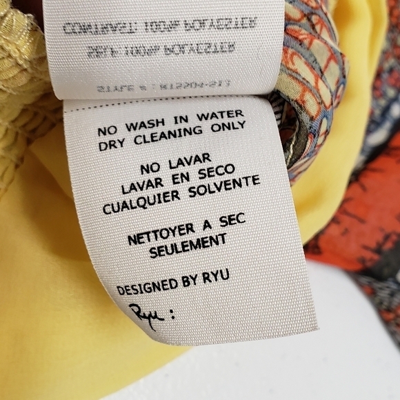 Ryu Womens Yellow Sheer Top Size Small - Picture 7 of 8